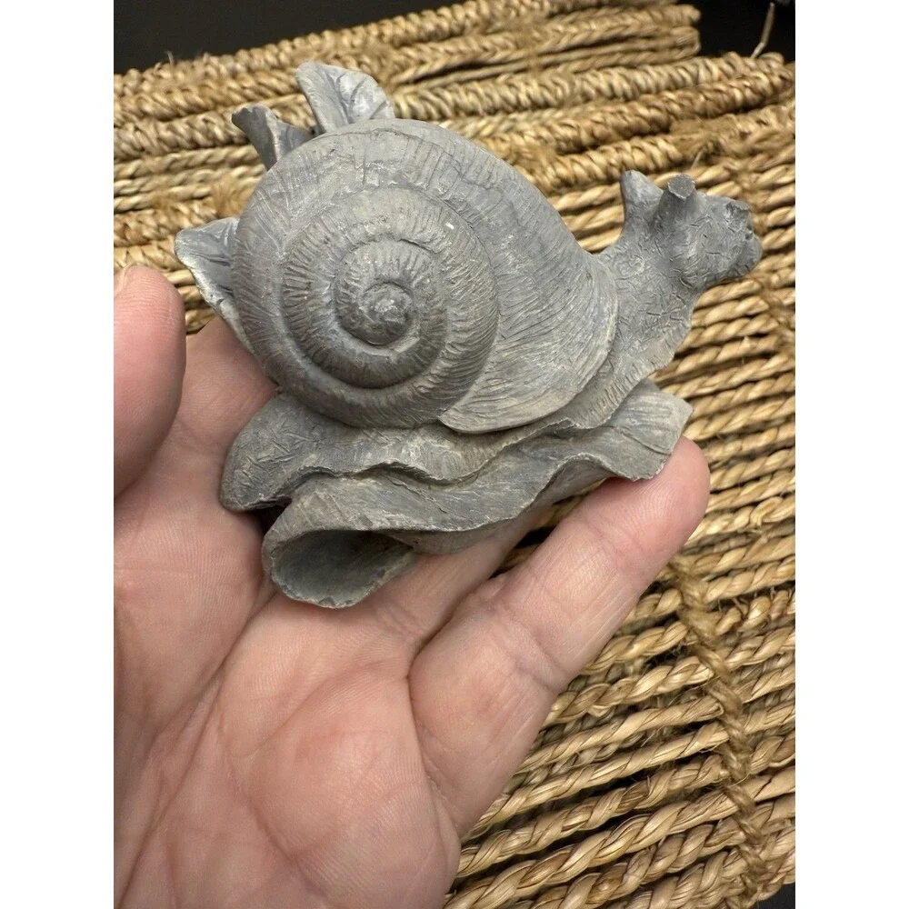 Cement Concrete Snail Slug Paperweight Garden Decor Gray